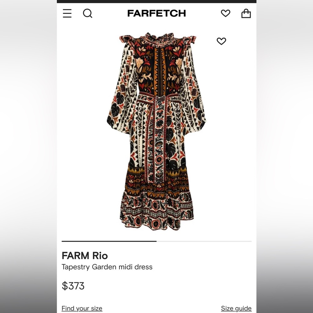 Farm rio tapestry garden midi dress - XS